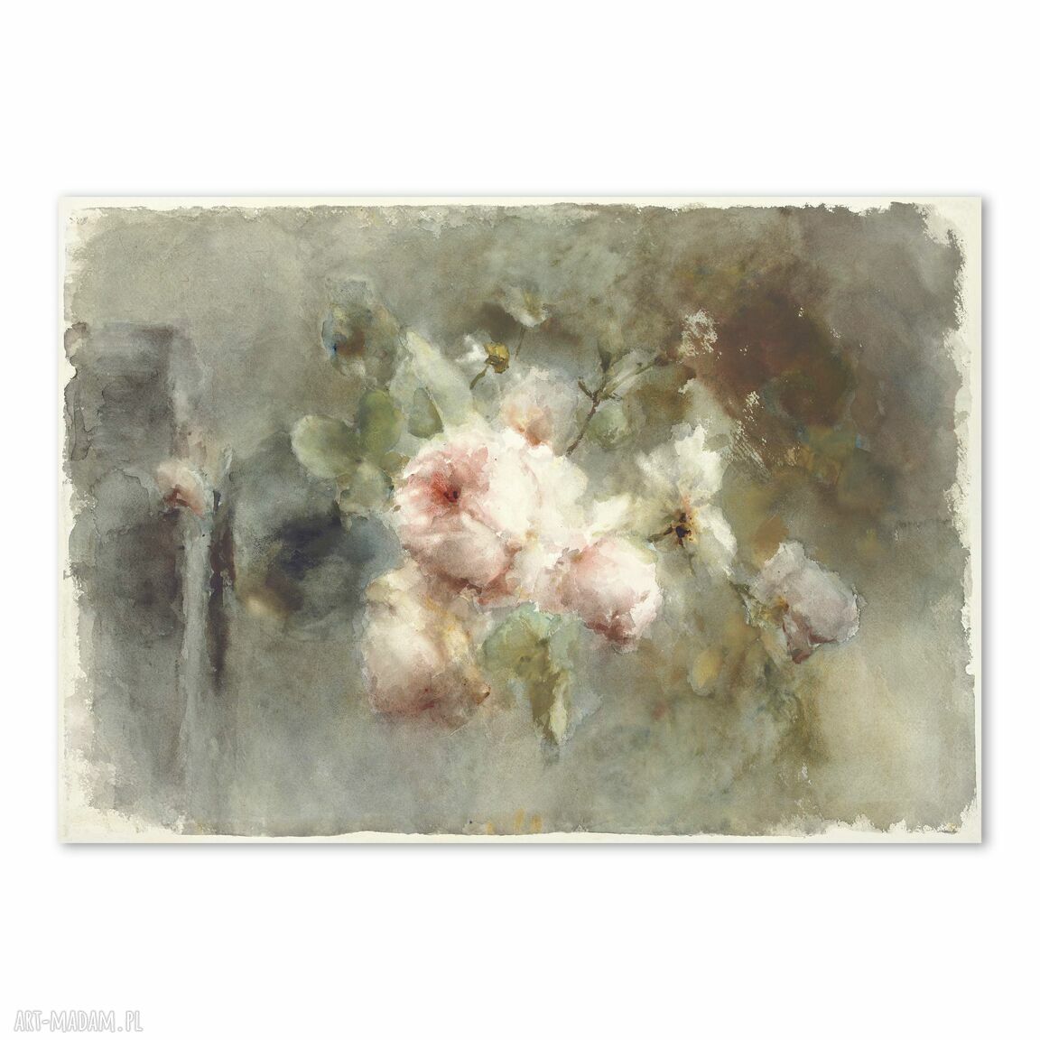 Plakat retro z kwiatami 50x40 cm (2 -0242)