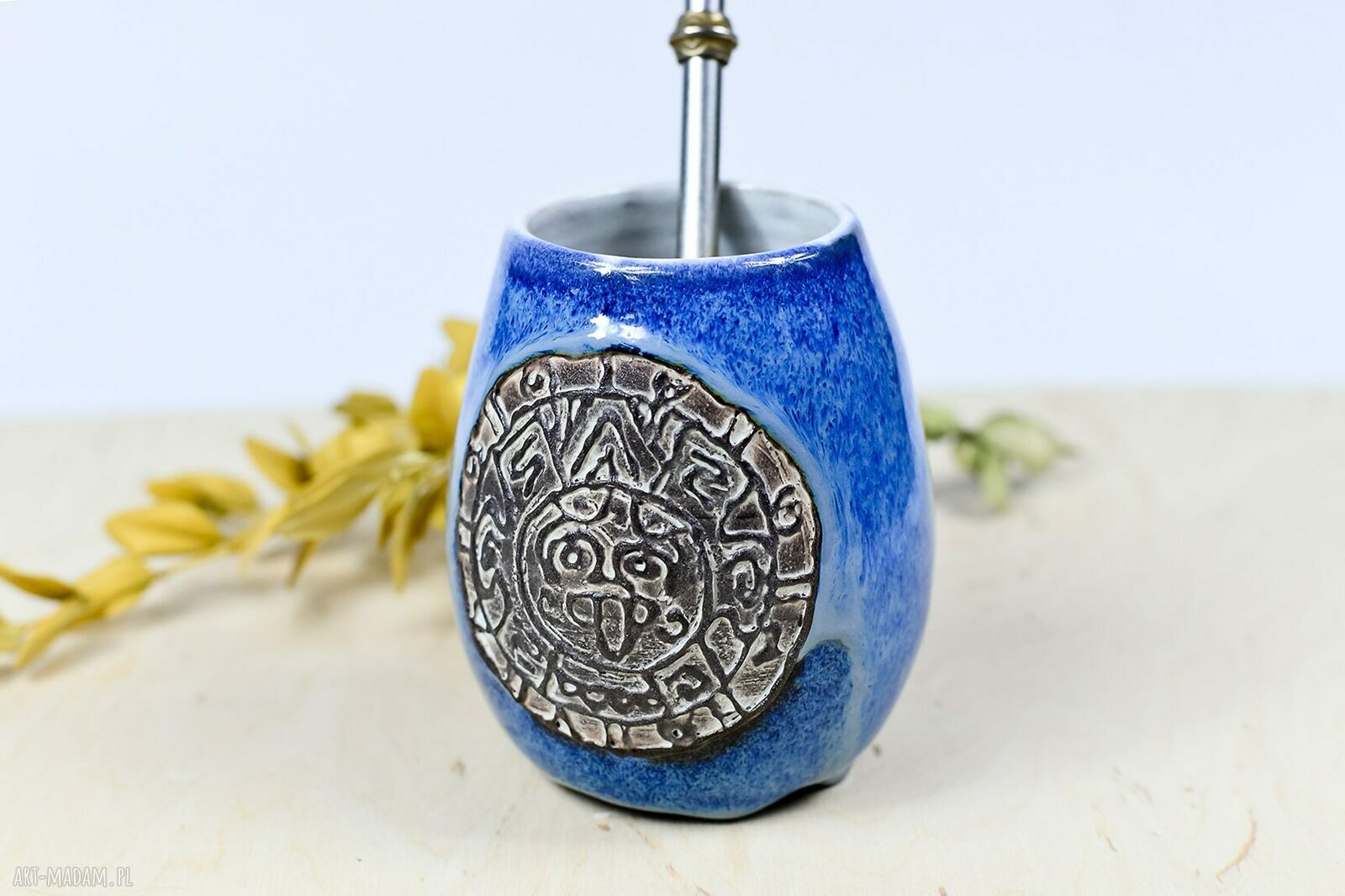 Rezerwacja 2 Naczynie do Yerba Mate | Matero Aztec Blue - 380 ml