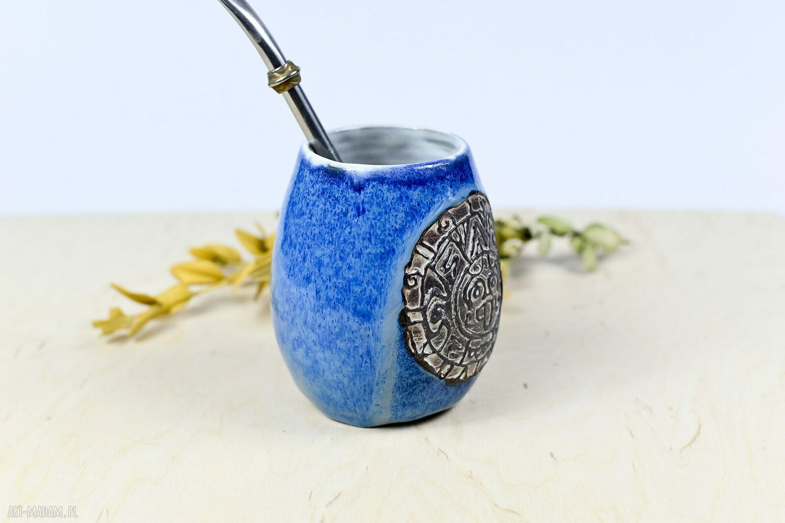 Rezerwacja 2 Naczynie do Yerba Mate | Matero Aztec Blue - 380 ml