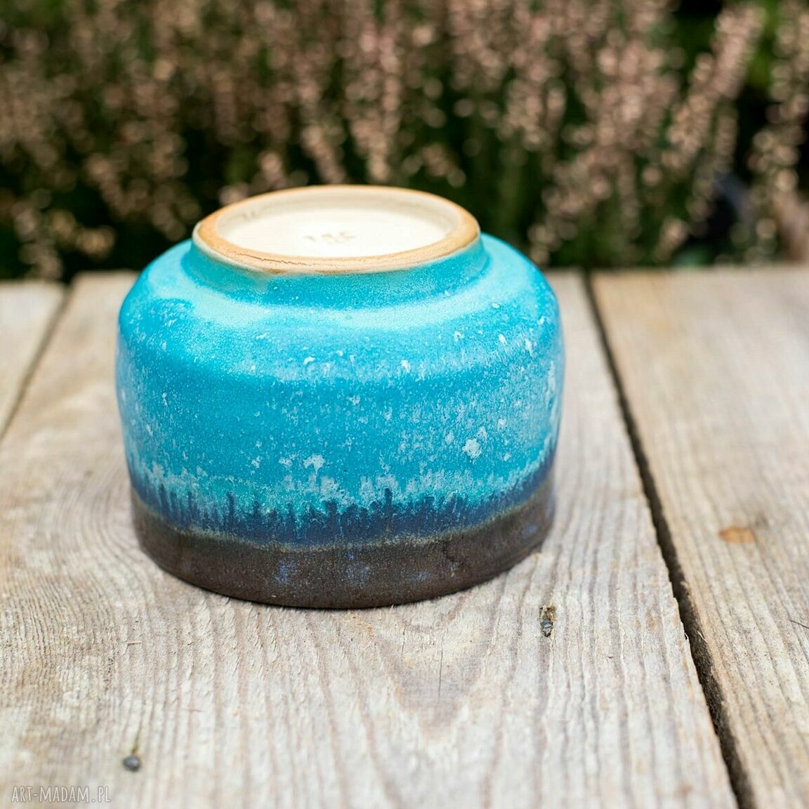 Rezerwacja chawan do matchy Czekoladowy Turkus - rękodzieło Azul Horse (ok. 330 ml)