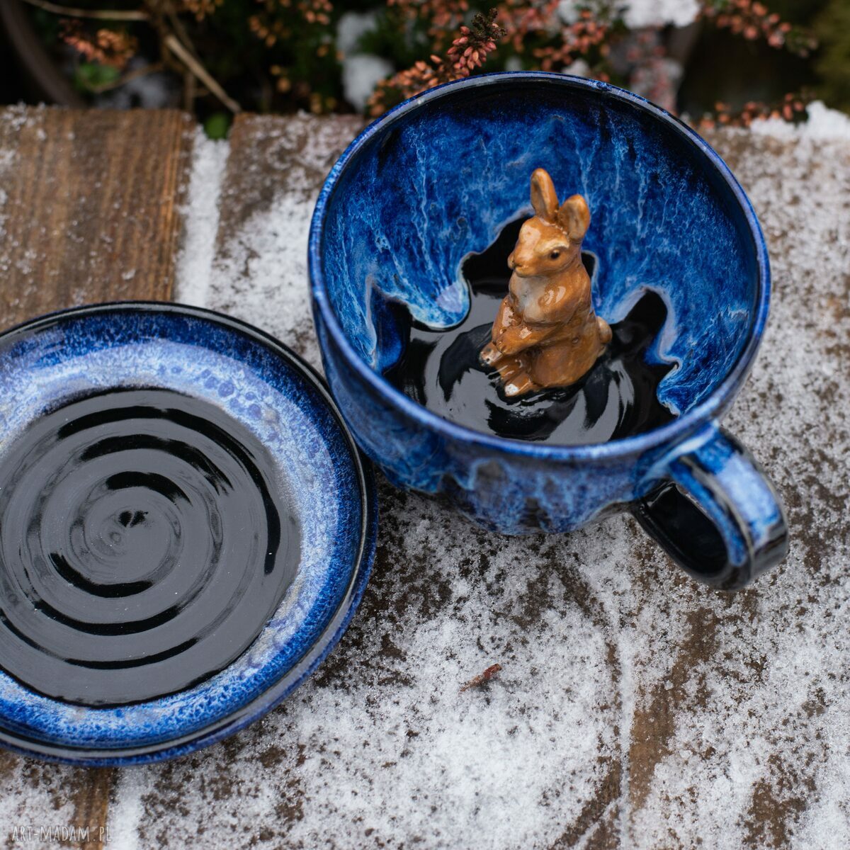Filiżanka z figurką królika Kasjopea - ok. 300 ml (beżowa) - rezerwacja