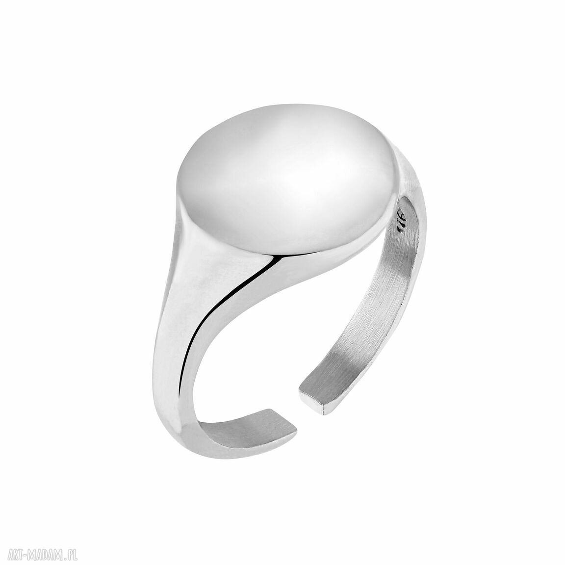 Srebrny masywny sygnet pierścień pierścionek ring obrączka duży