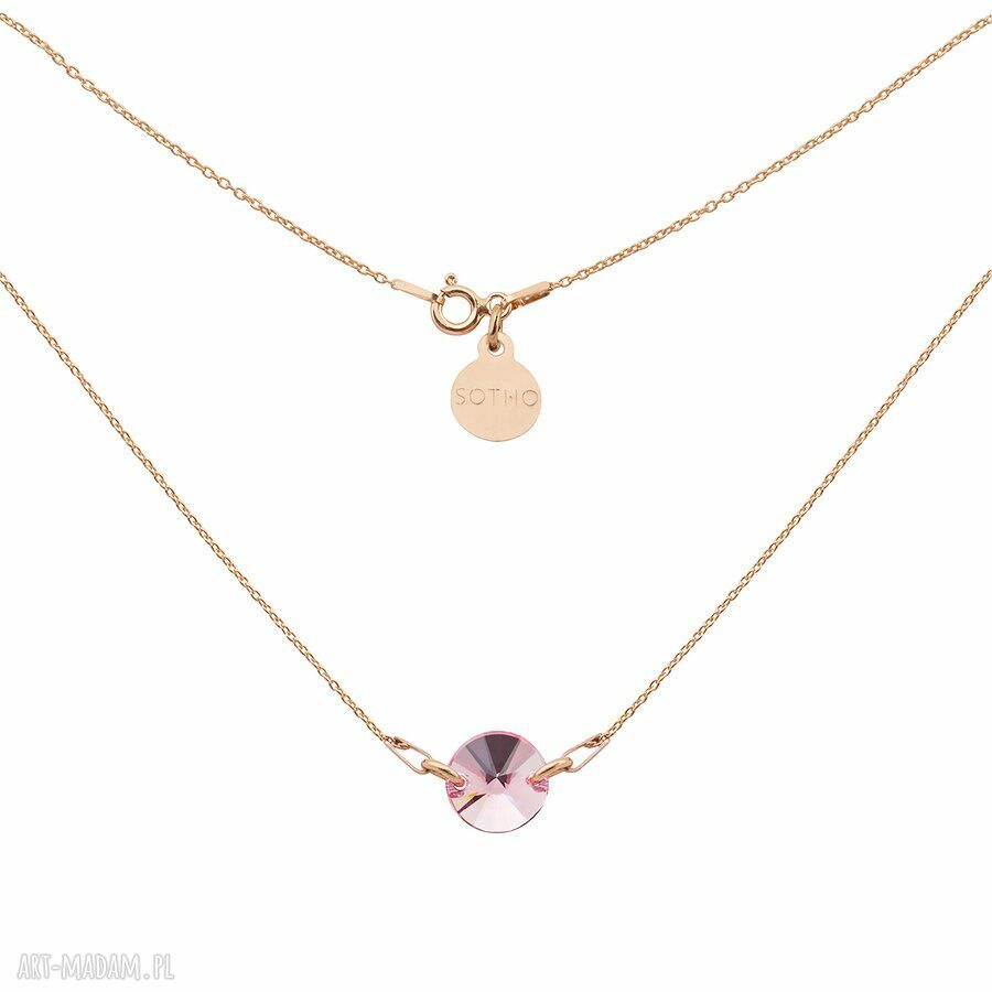 Naszyjnik rÓŻowego zŁota rÓŻowym krysztaŁem swarovski® elements