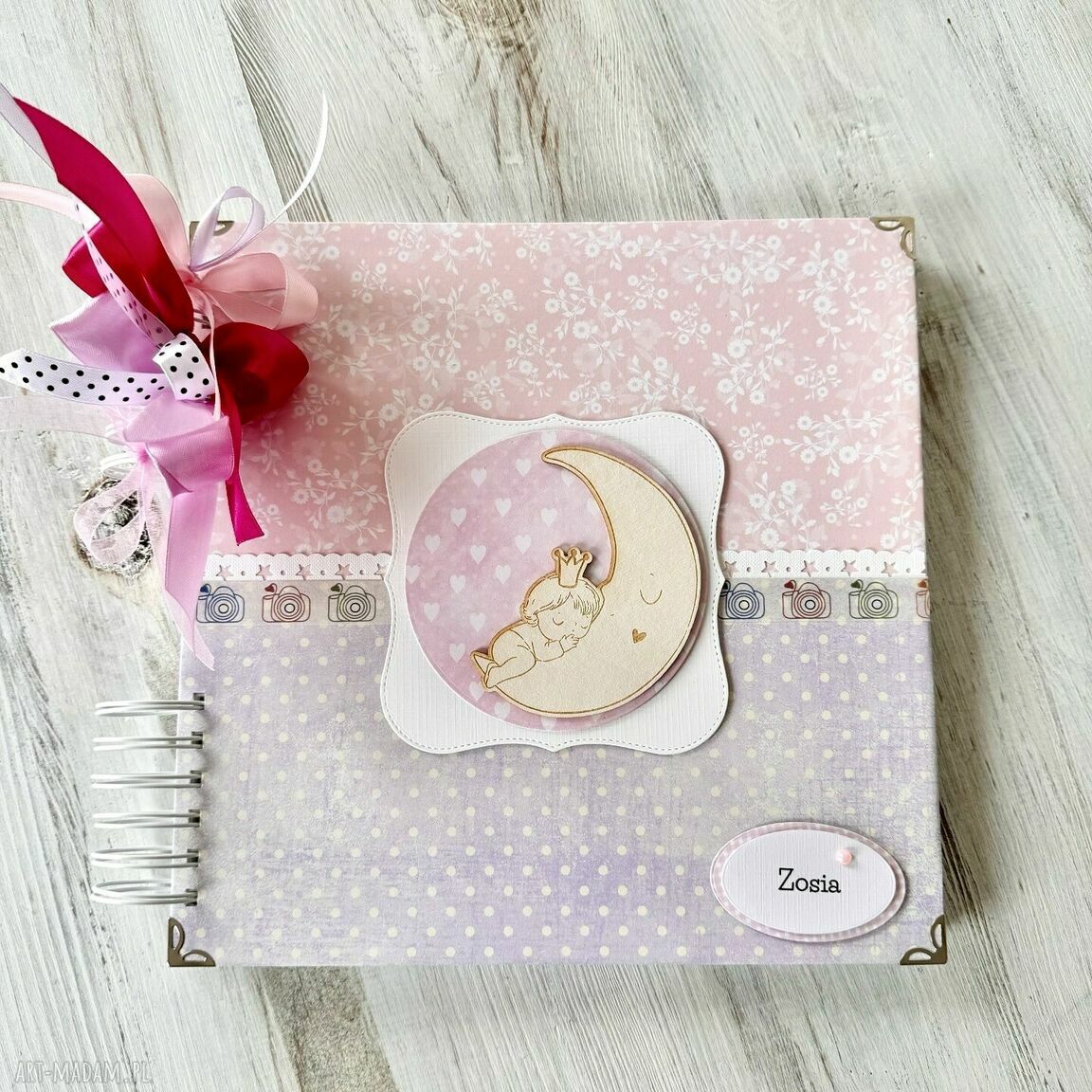 Album dla dziewczynki chrzest prezent roczek delikatny zdjęcia