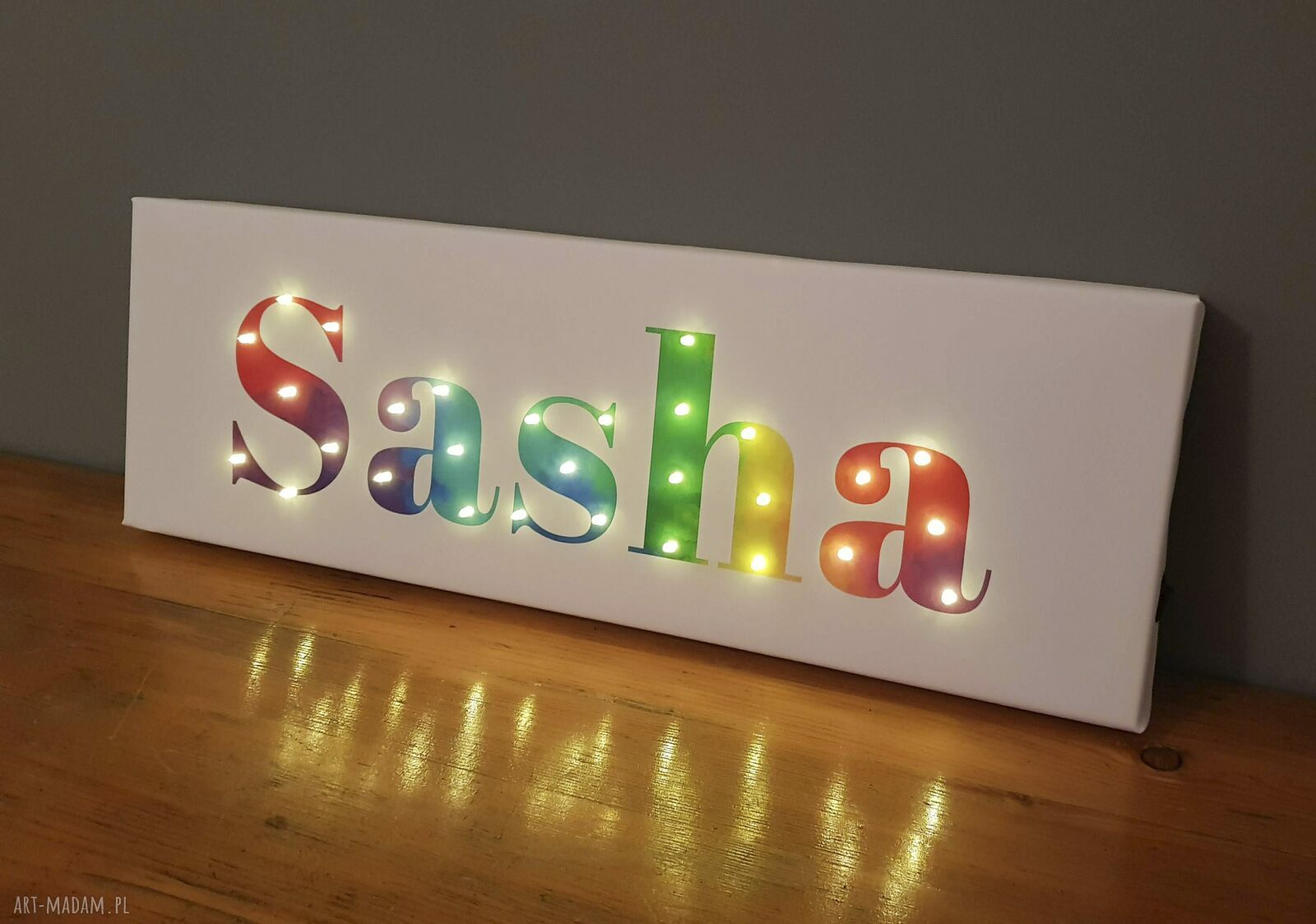 dekoracje: LED obraz neon z imieniem tęczowy personalizowany napis dekoracja lampa