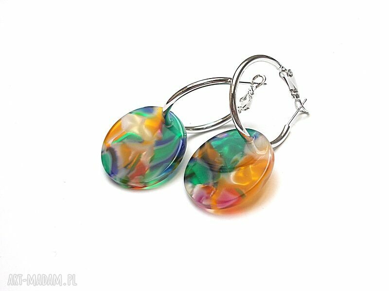 Kolczyki tęczowe koła Rainbow Circle | Ręcznie robione