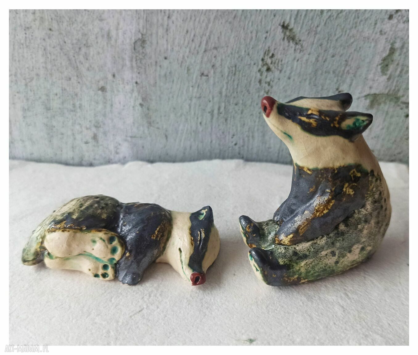 Rodzina borsuków - ceramika handmade na półkę