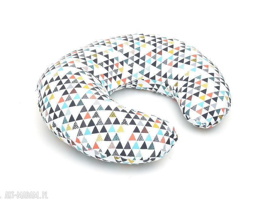 Rogal karmienia fasolka poduszka kolorowe trójkąty wymiary 2cm