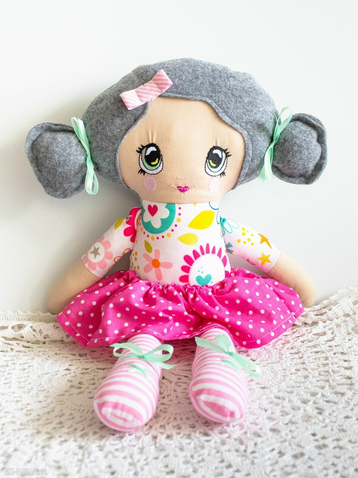 Rojberka Monia 46 cm - ręcznie szyta szmacianka dla dziewczynki