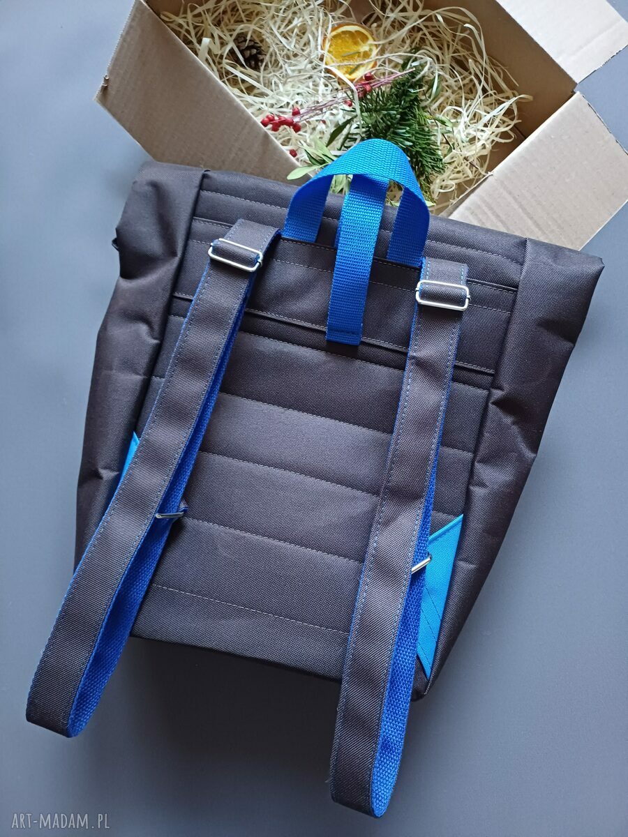 Plecak rolltop na laptop z kodury - mieści A4