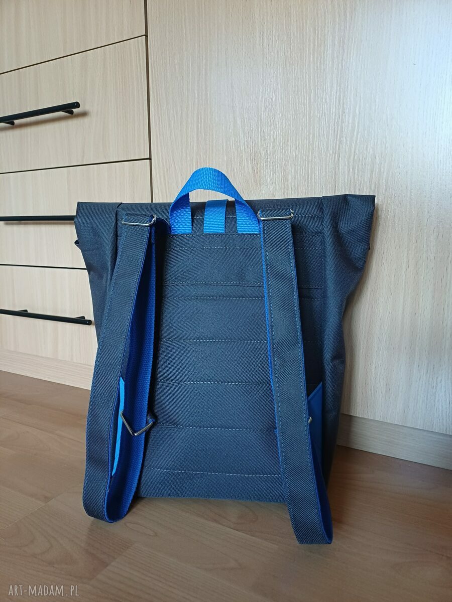 Plecak rolltop na laptop z kodury - mieści A4