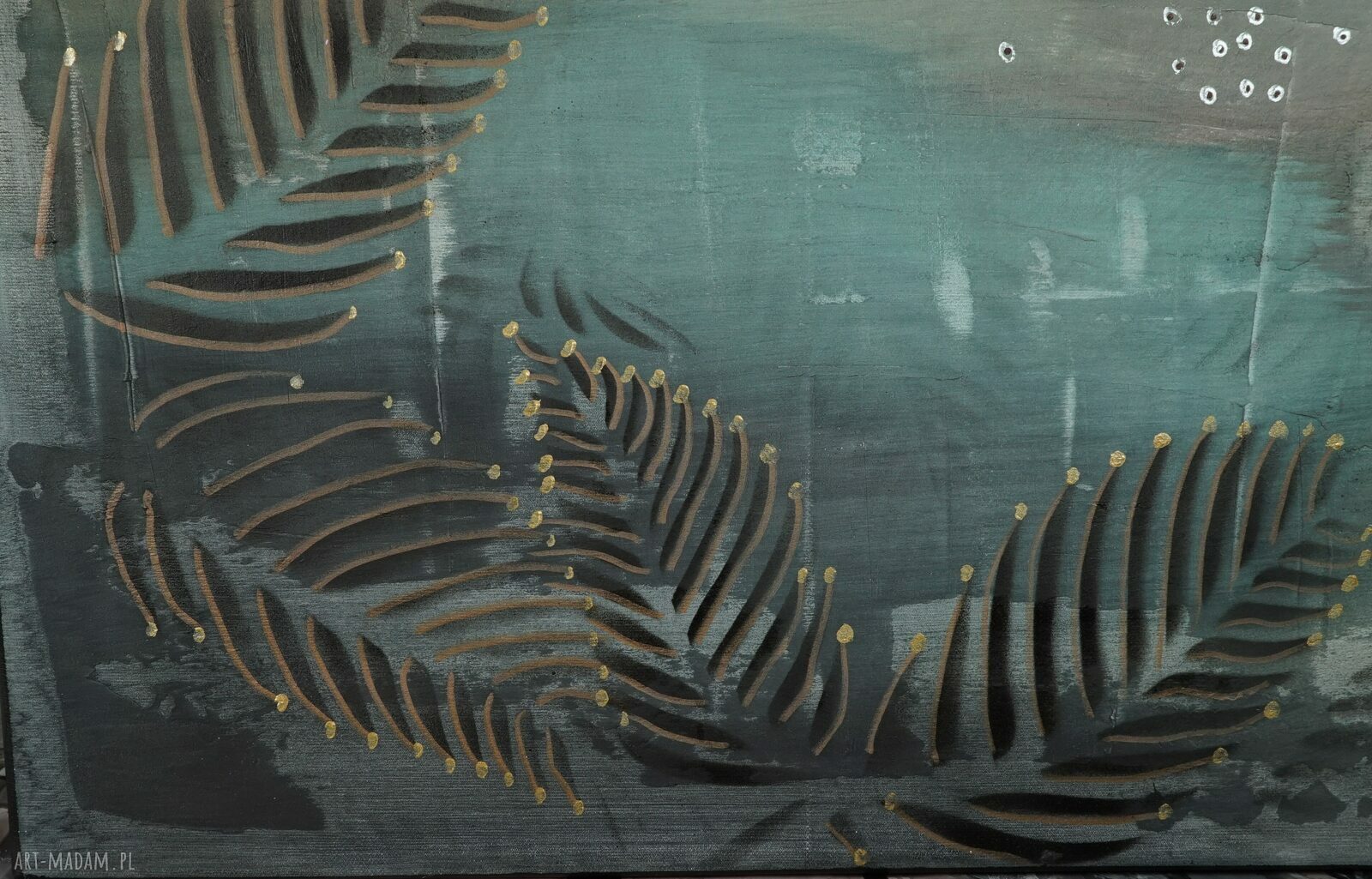 „Roman już pojechał” - abstrakcja na płótnie 100x100 cm (mixed media)