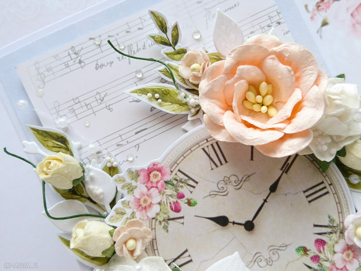 scrapbooking kartki: Kartka na różne okazje, z zegarem Hand Made