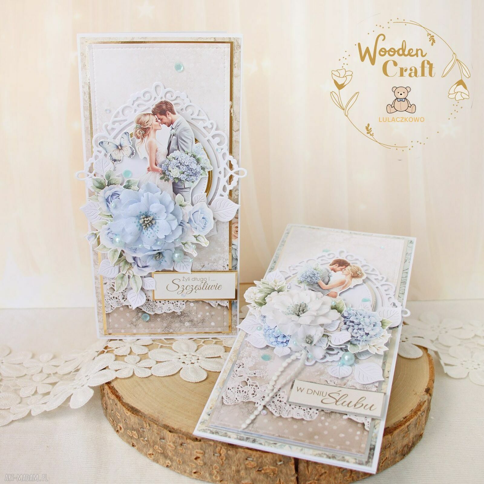 Romantyczna kartka ślubna HydrangeaLove2 - gotowa do personalizacji