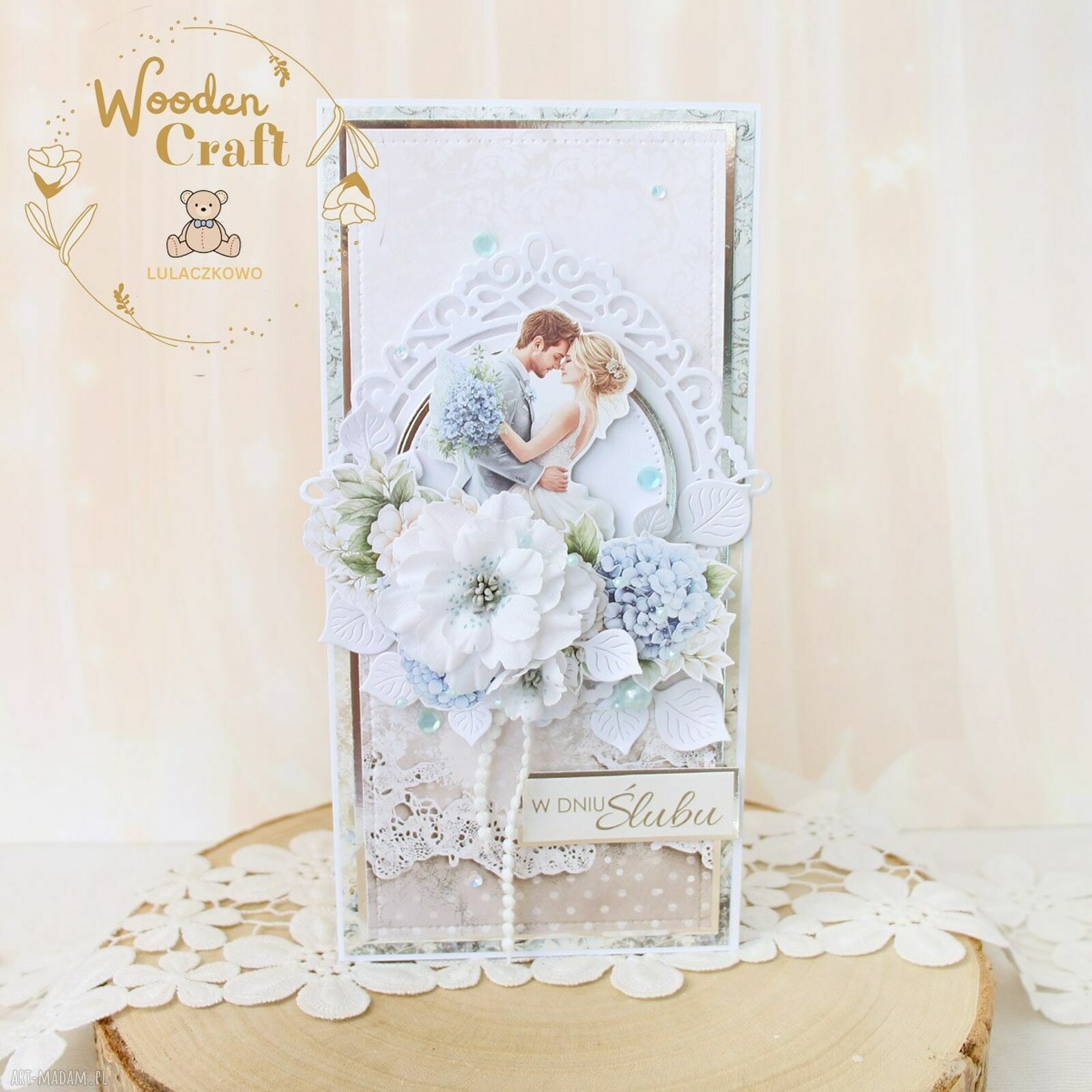 Romantyczna kartka ślubna HydrangeaLove2 - gotowa do personalizacji