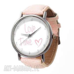 love time - skórzany zegarek z dużą