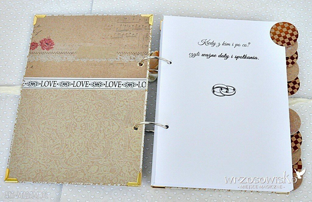 Romantyczny Planner Ślubny hand made