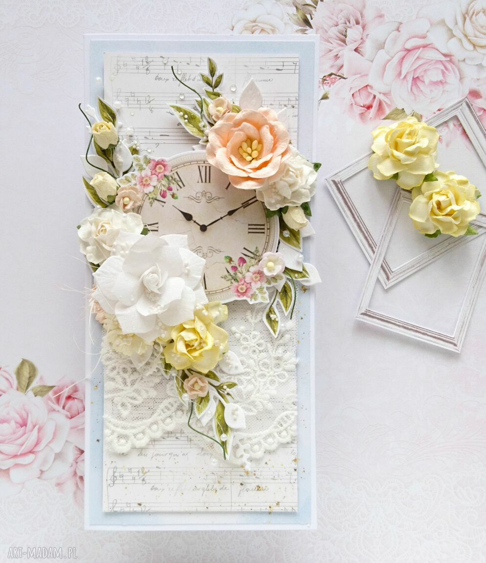 Kartka różne okazje zegarem okolicznościowa romantyczna