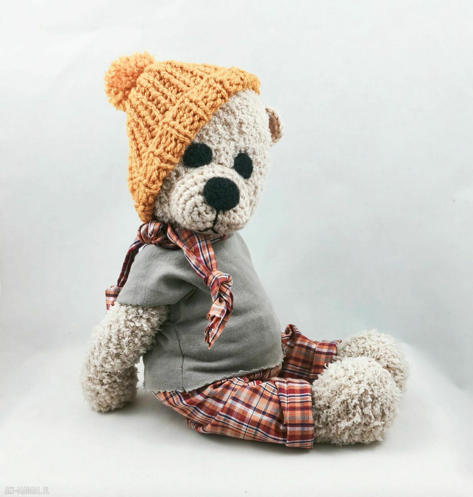ROMUŚ - miś 36 cm, personalizacja - ręcznie robiona maskotka na święta