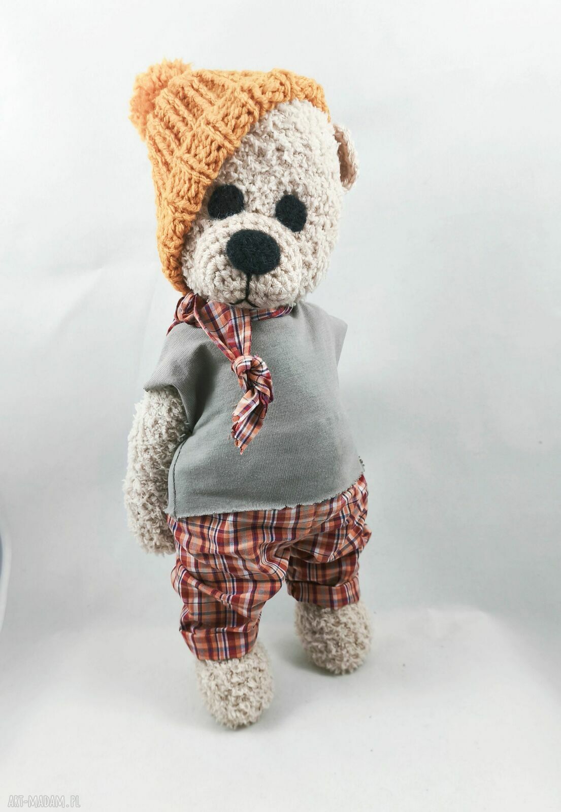 ROMUŚ - miś 36 cm, personalizacja - ręcznie robiona maskotka na święta