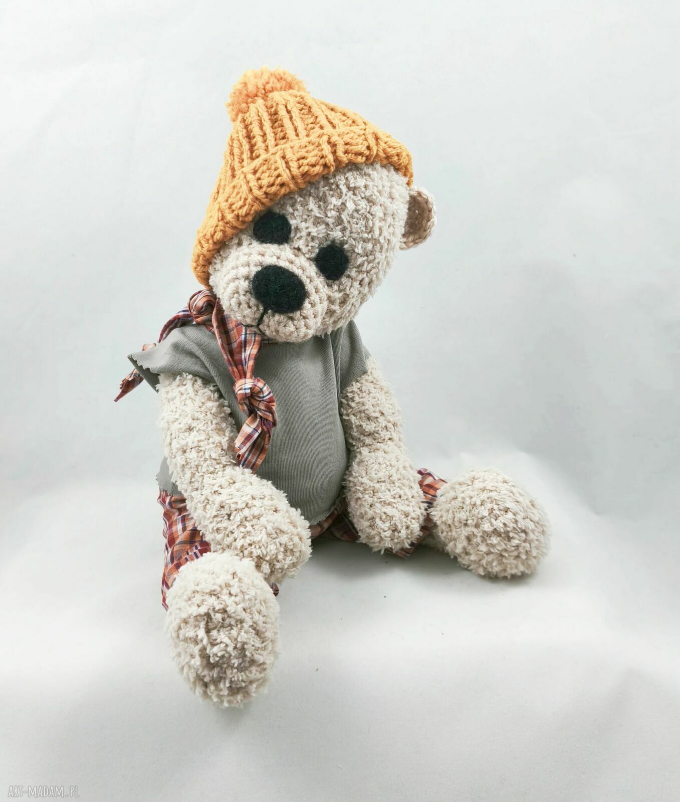 ROMUŚ - miś 36 cm, personalizacja - ręcznie robiona maskotka na święta