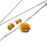 hand made naszyjniki srebro oksydowane rosa /mustard/ -