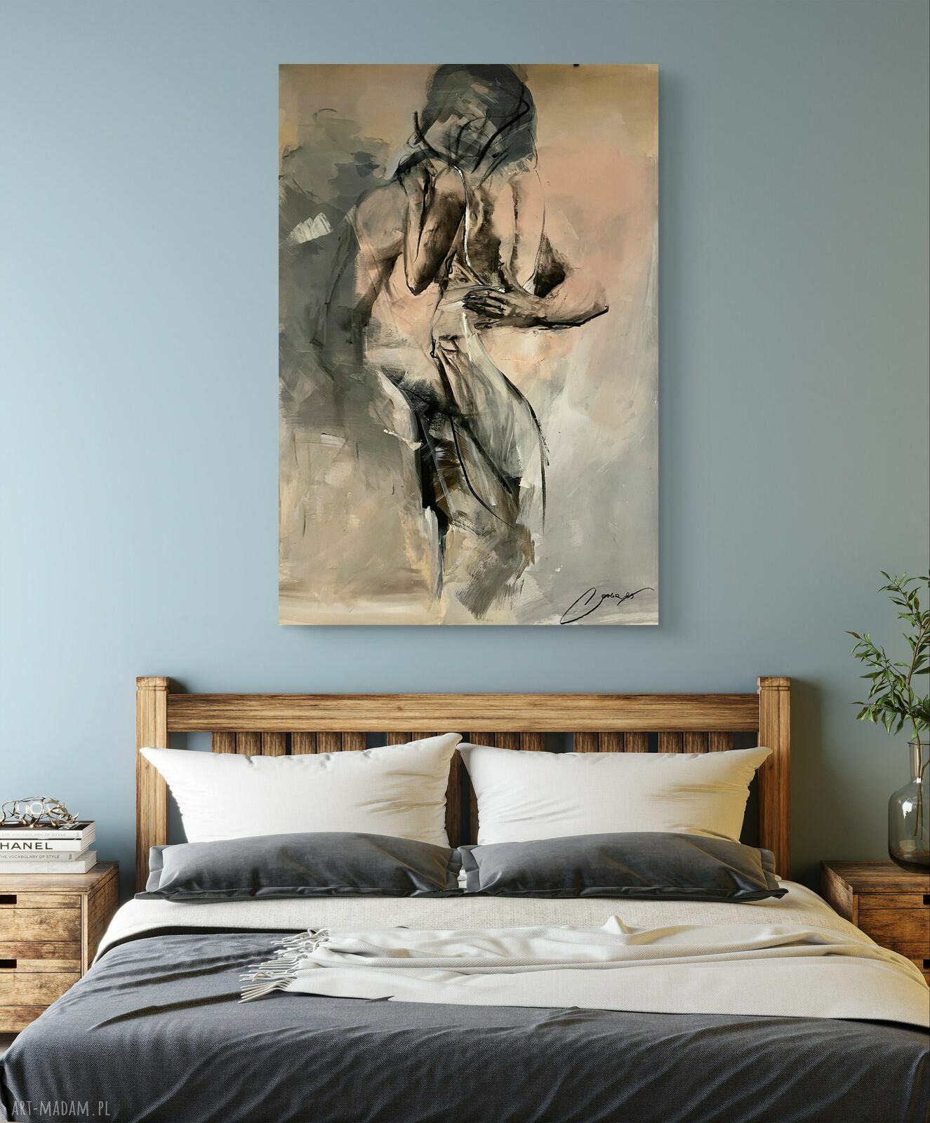 Rose - duży obraz 100x70 (inkografia fine art) - kobieta i mężczyzna do sypialni