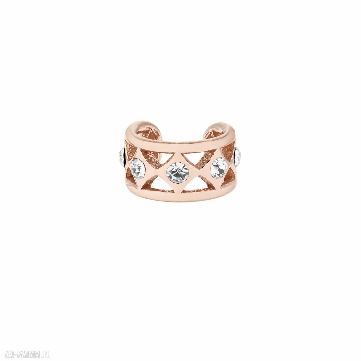 Nausznica różowego złota wysadzana kryształkami swarovski®