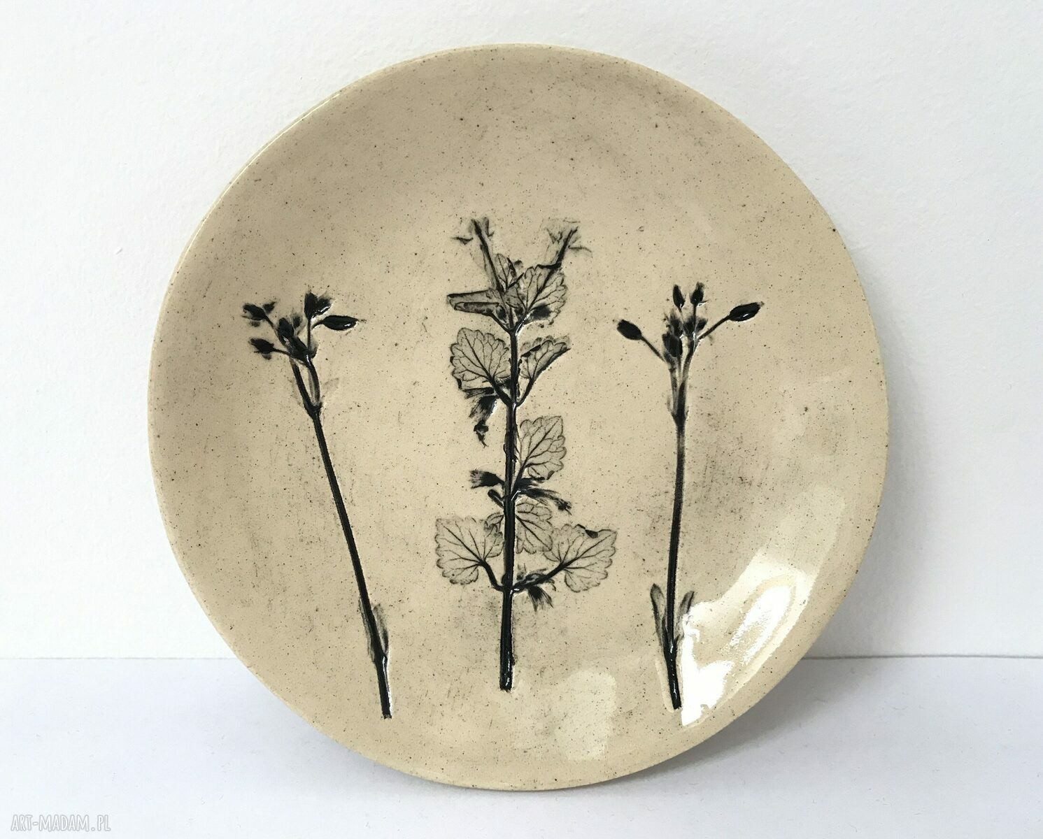Roślinny talerzyk ceramiczny - podstawka na biżuterię i drobiazgi