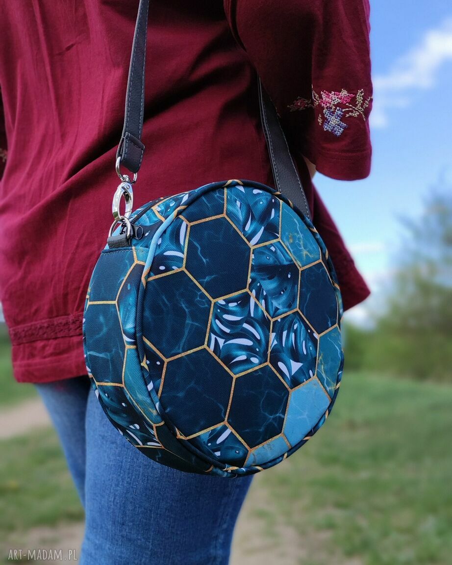 Mini torebka Round Bag - morskie plastry miodu