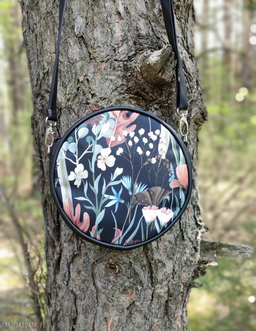 Round Bag Jesienna Łąka - torebka na ramię handmade