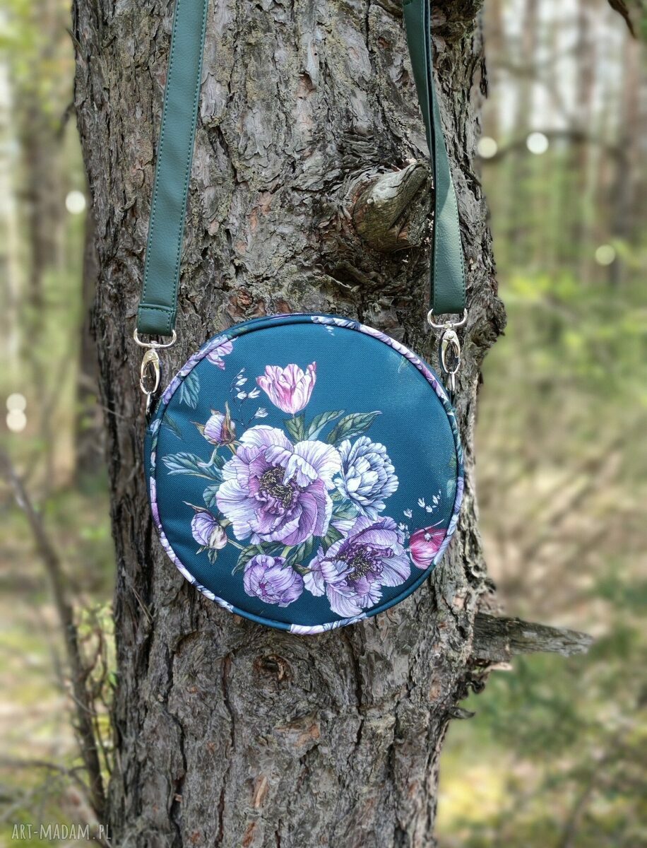 Torebka Round Bag w Kwiaty na ramię - retro, nowoczesna i wygodna