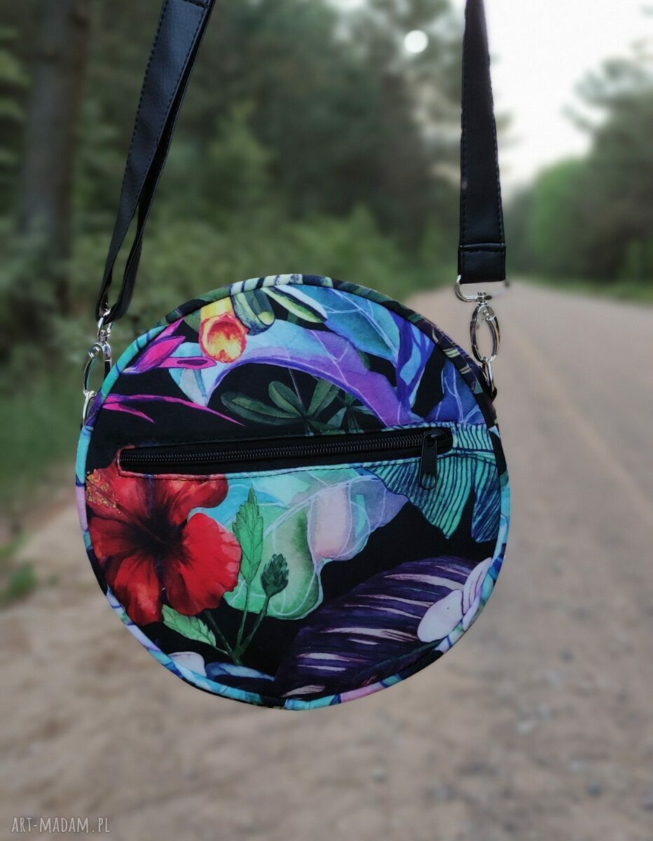 Round Bag Kwiatowa Kraina - torebka na ramię handmade