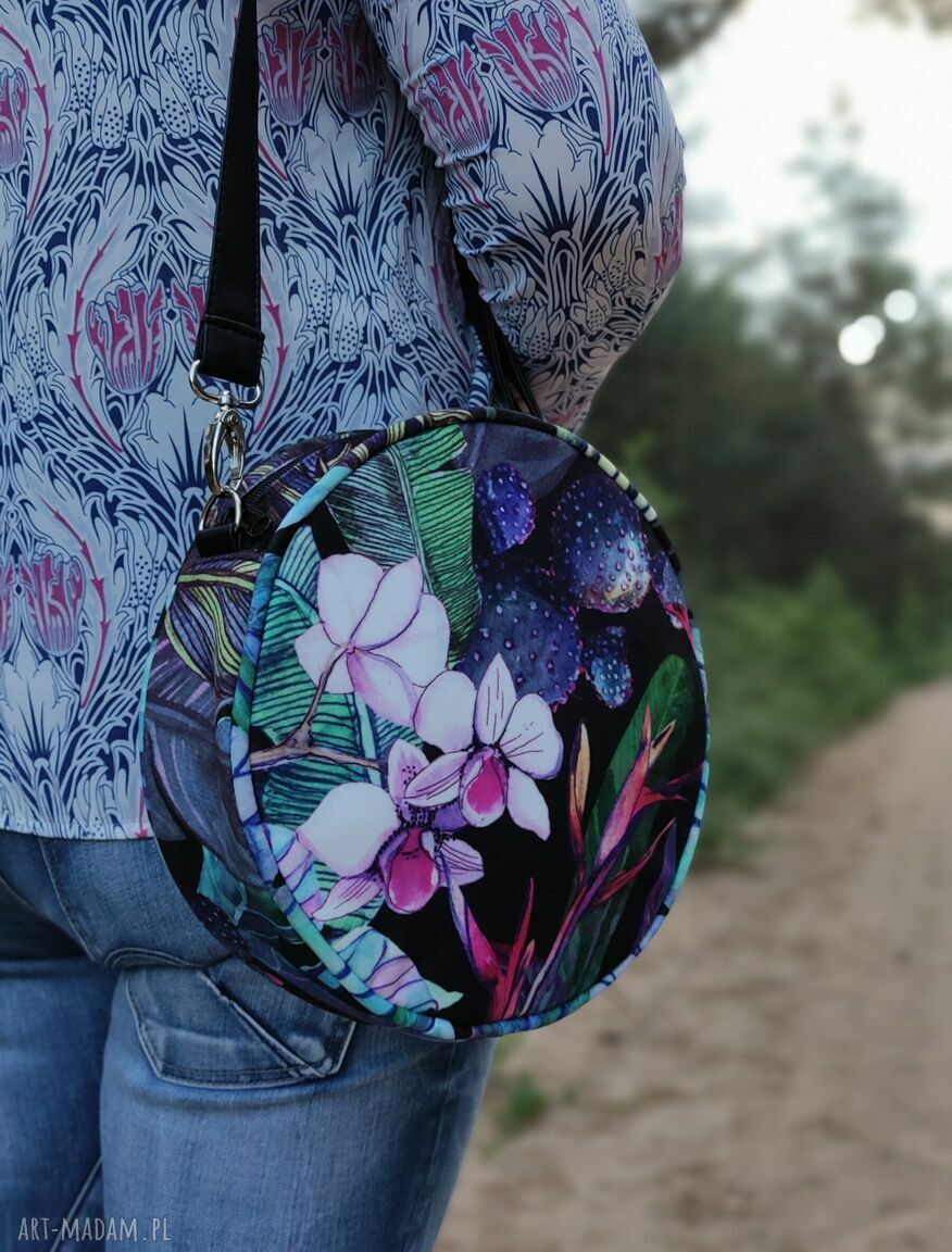 Round Bag Kwiatowa Kraina - torebka na ramię handmade