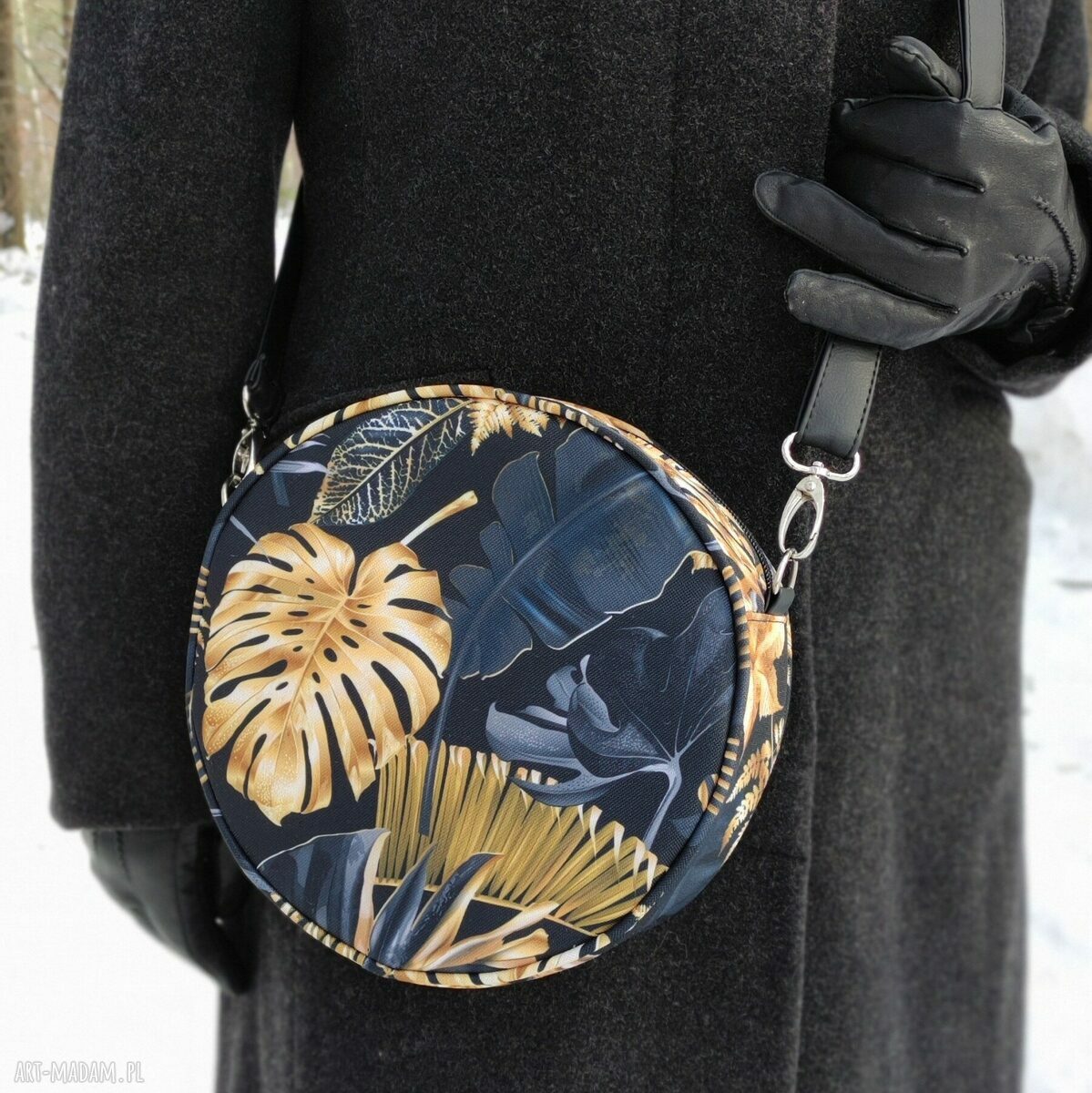 Round Bag Dżungla Monstery - okrągła torebka na ramię