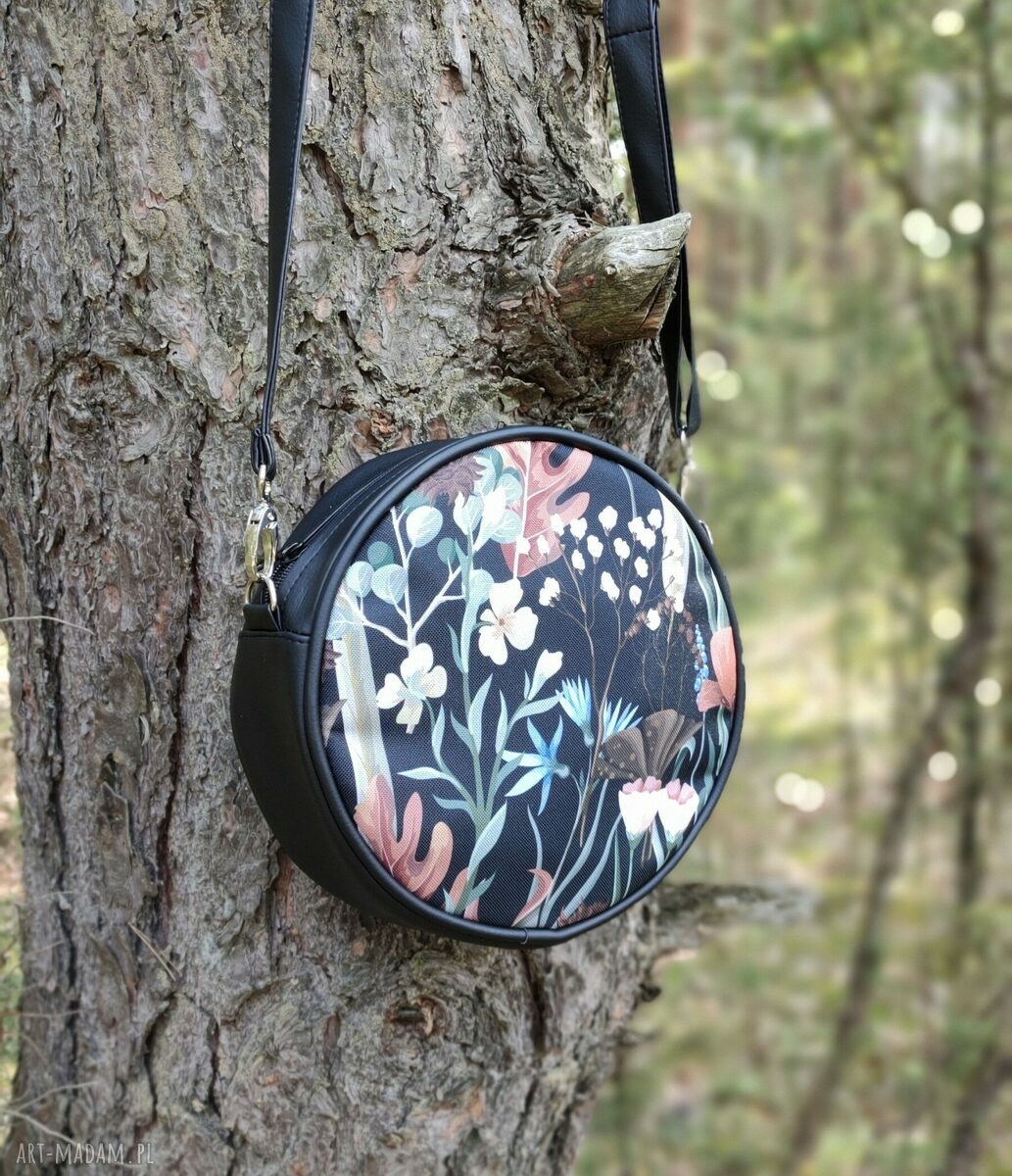 Round Bag Jesienna Łąka - torebka na ramię handmade