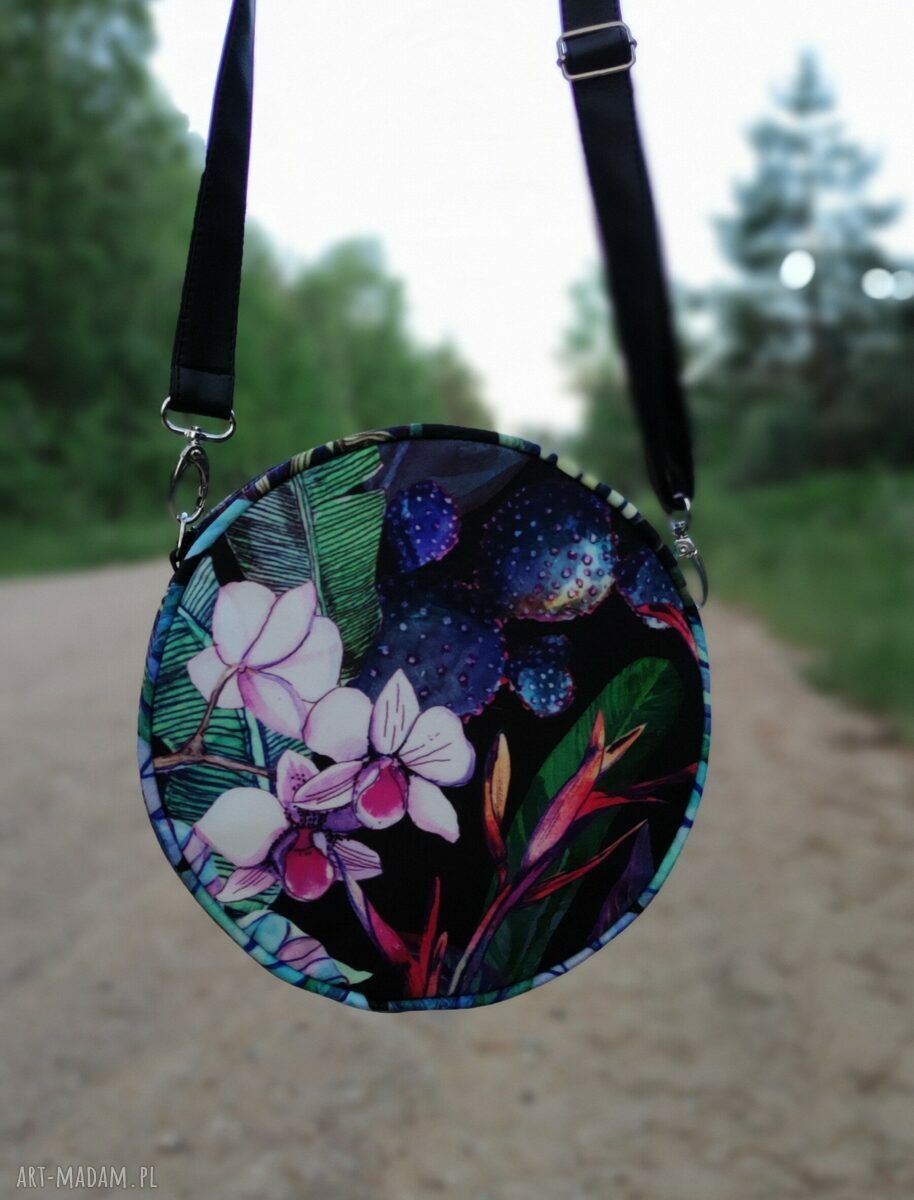 Round Bag Kwiatowa Kraina - torebka na ramię handmade