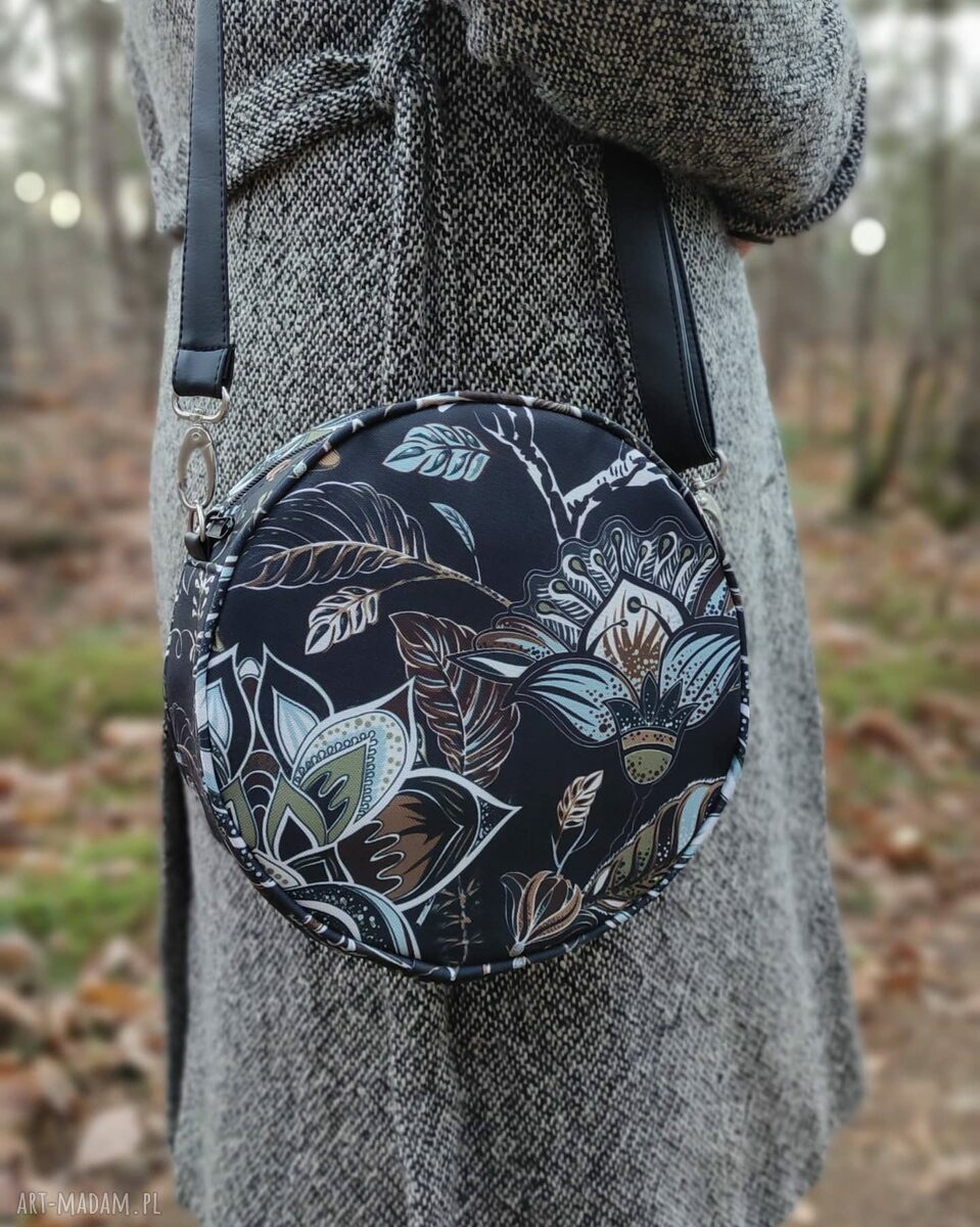 Round Bag - torebka na ramię w kwiaty vintage (wodoodporna)