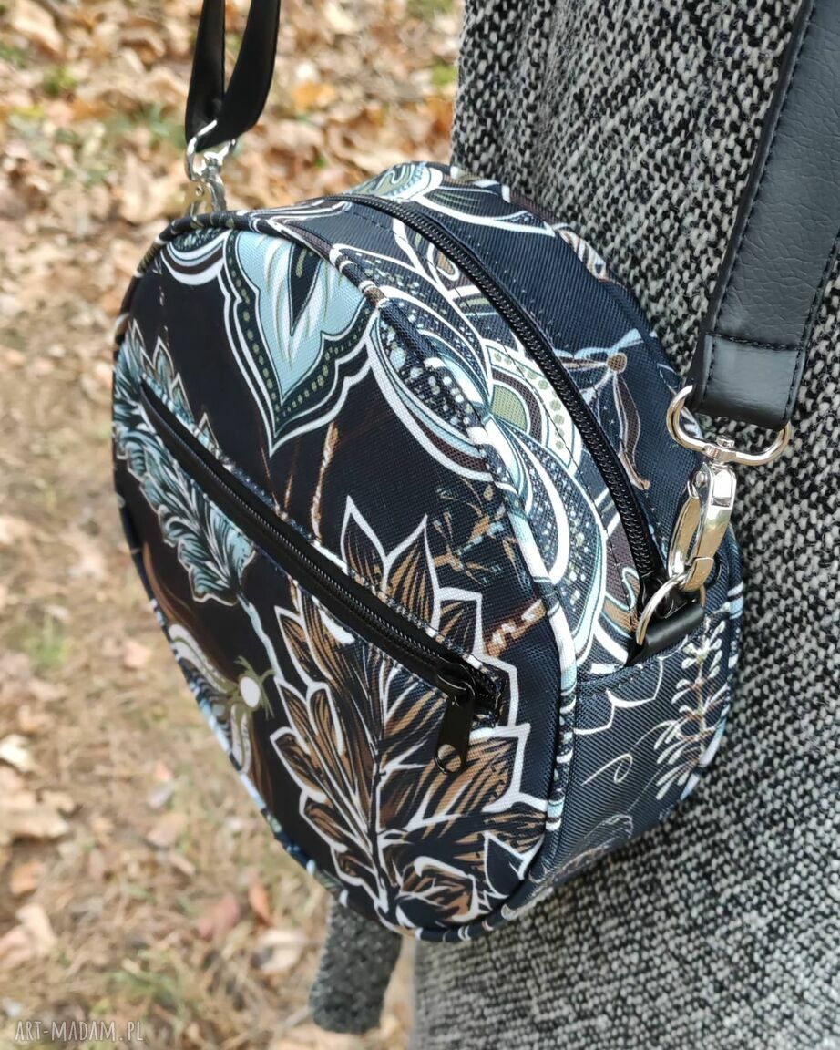 Round Bag - torebka na ramię w kwiaty vintage (wodoodporna)
