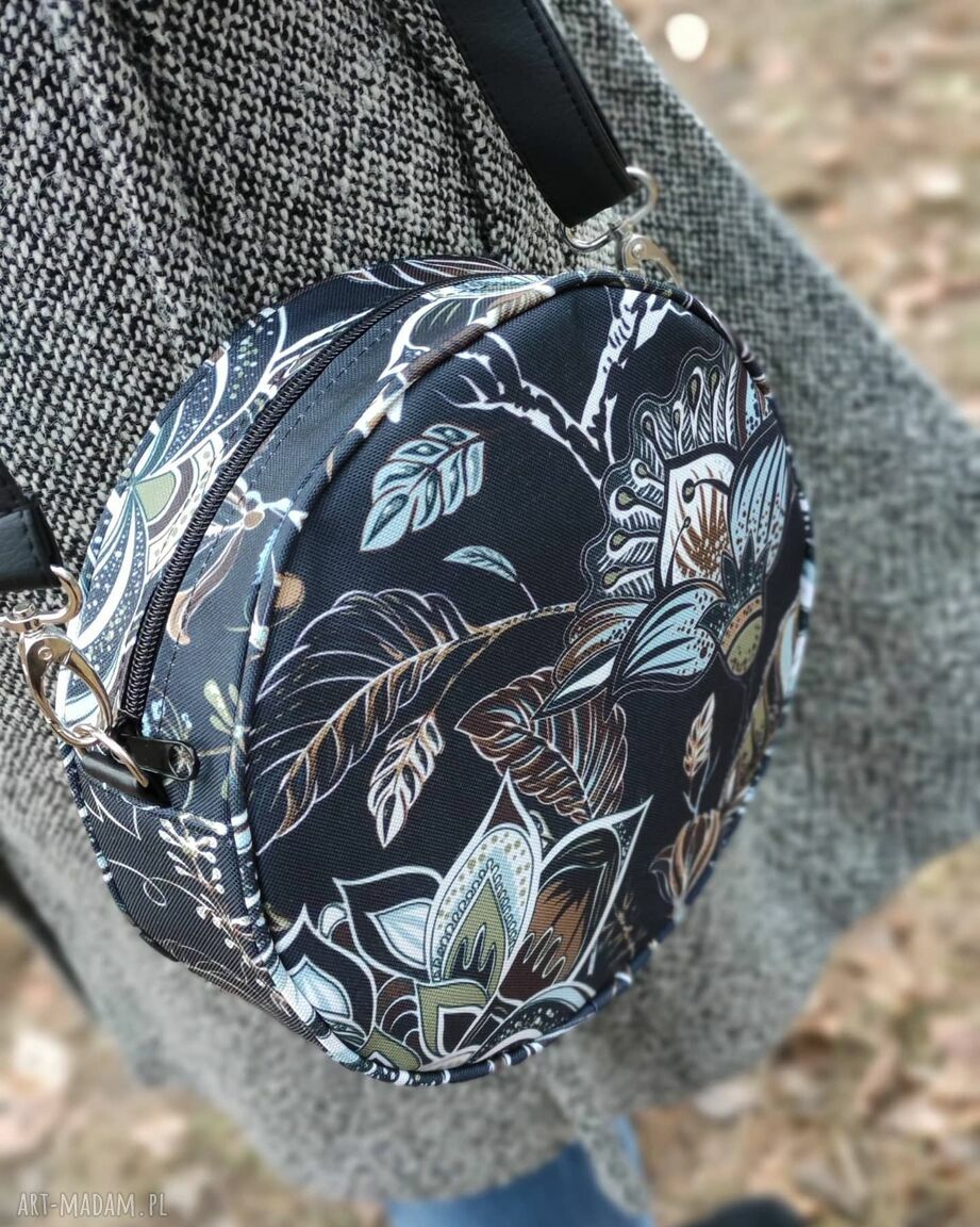 Round Bag - torebka na ramię w kwiaty vintage (wodoodporna)