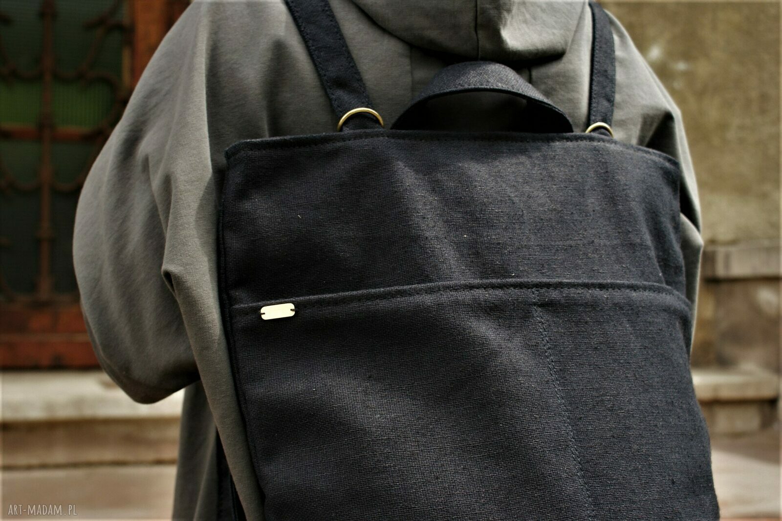 RoweLOVE pocket len czerń handmade