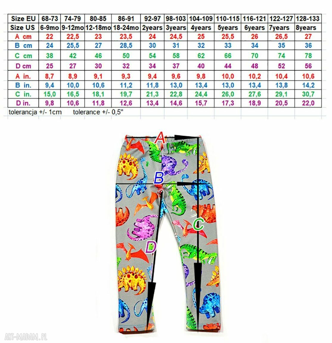 Spodnie dla dziewczynki - legginsy bawełniane z rowerami z dresówki