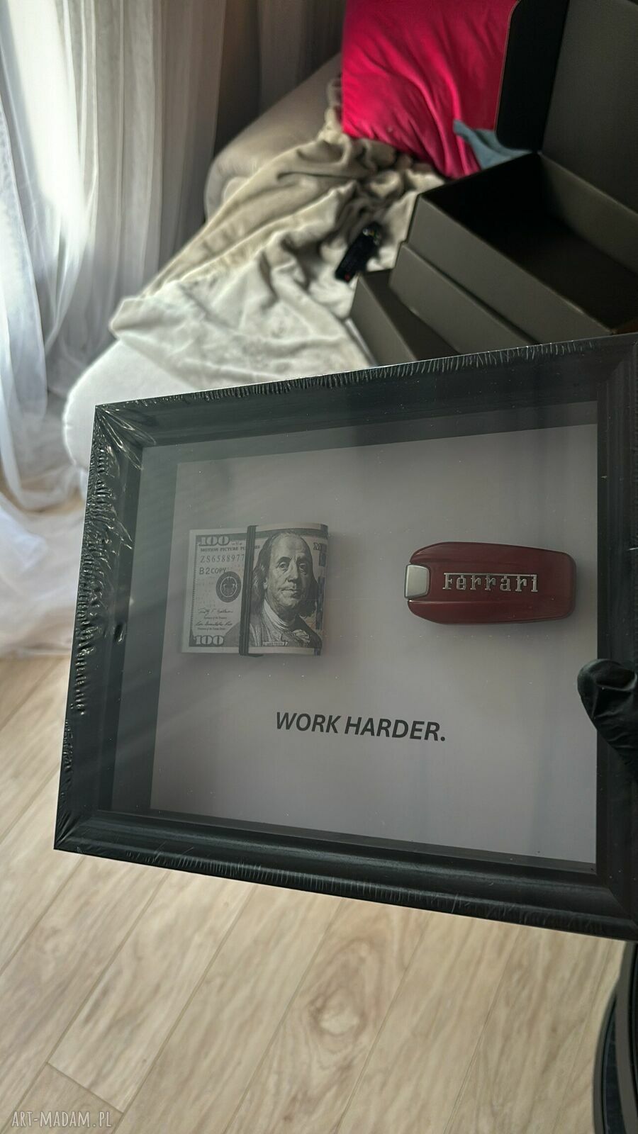 Ferrari Key Work Harder - Royal Art No. 05 w luksusowej ramce 20x25 cm