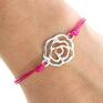 handmade bransoletki simply charm fuchsia twine with rose