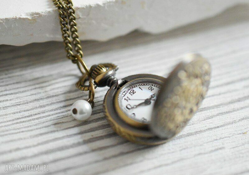 naszyjniki: Róże dla Ciebie brązowy łańcuszek Handmade