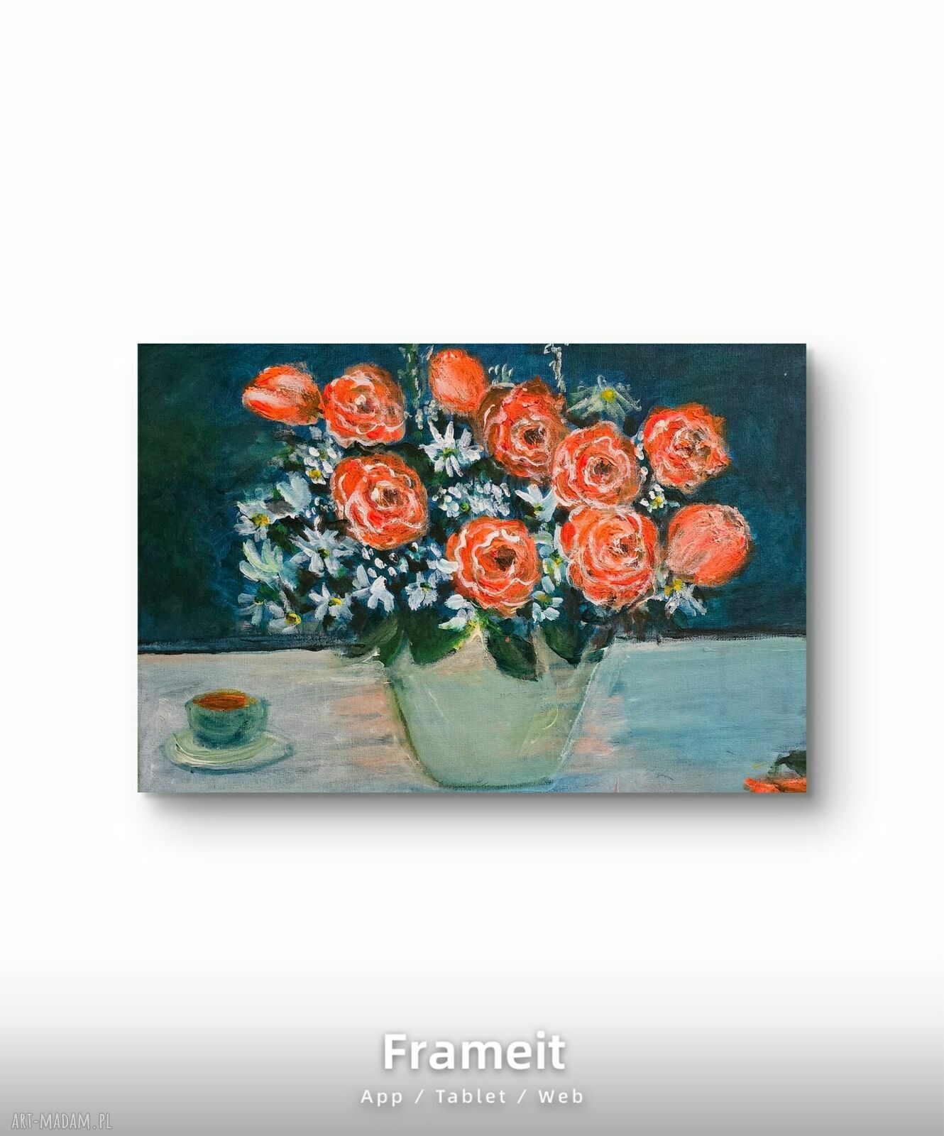 Obraz Róże 30 x 40 cm - gotowy do zawieszenia, sygnowany i werniksowany