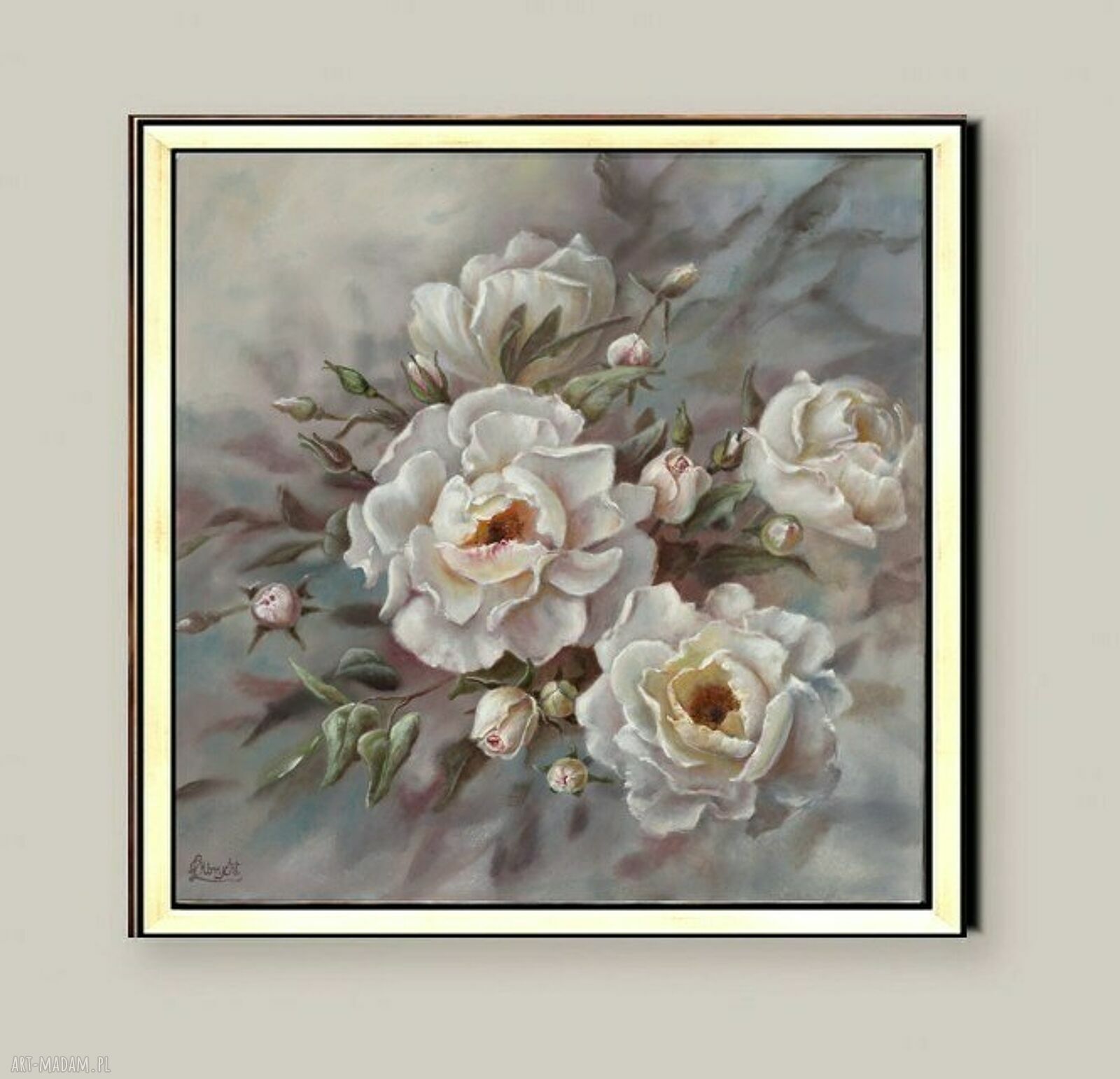 Róże - ręcznie malowany obraz olejny 60x60 cm