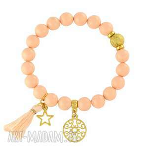 tassel - salmon pearl rosette