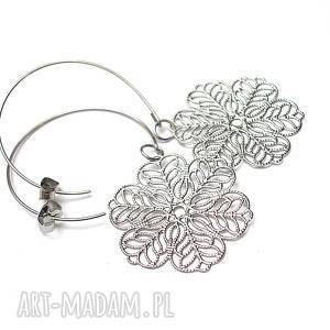 alloys collection silver rosette - kolczyki