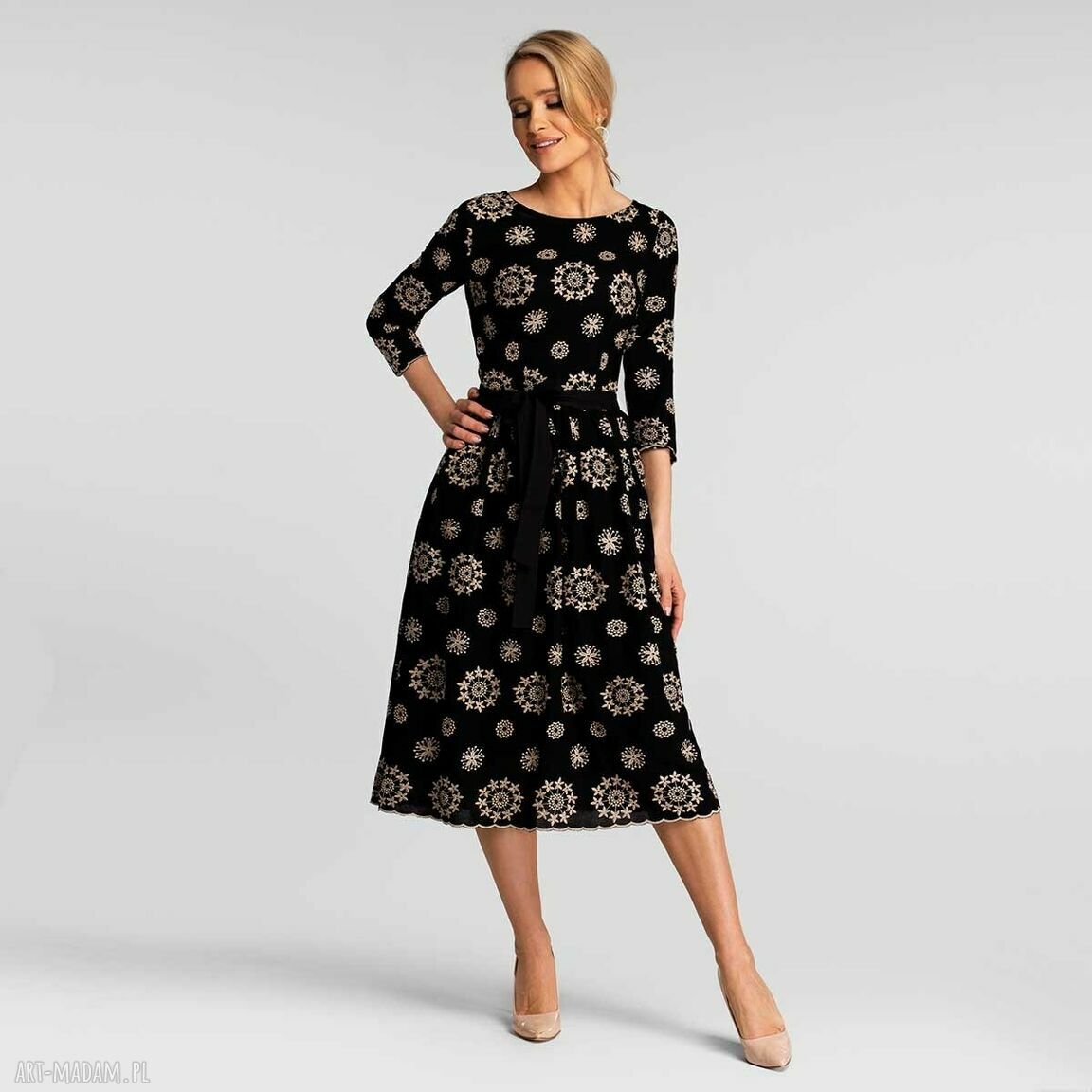 Sukienka galena total midi rosalie rozkloszowana elegancka haft